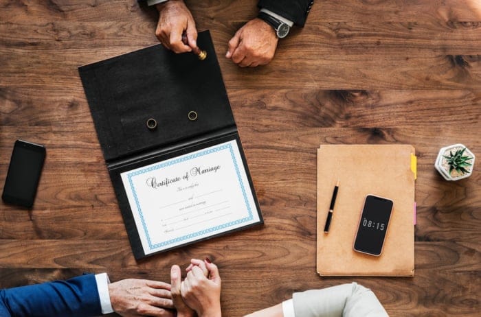 Couple with Marriage Certificate