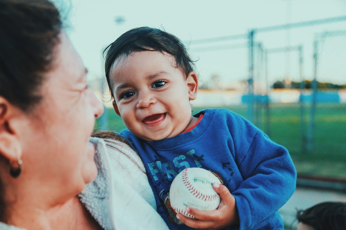 Immigrant grandmother and grandson.