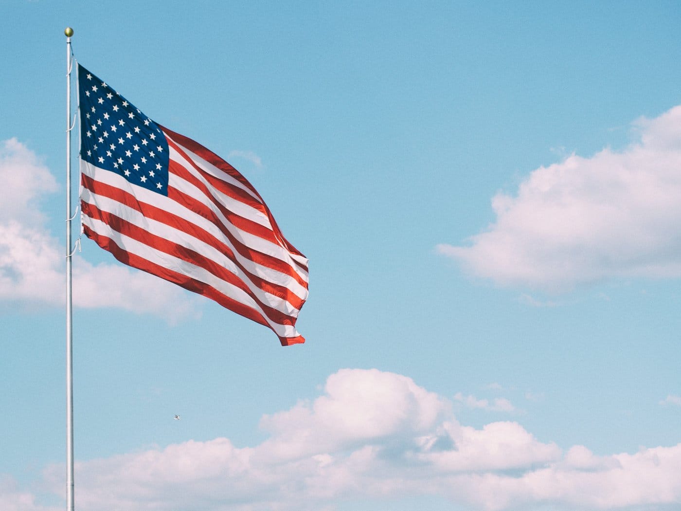 American Flag waving in the breeze