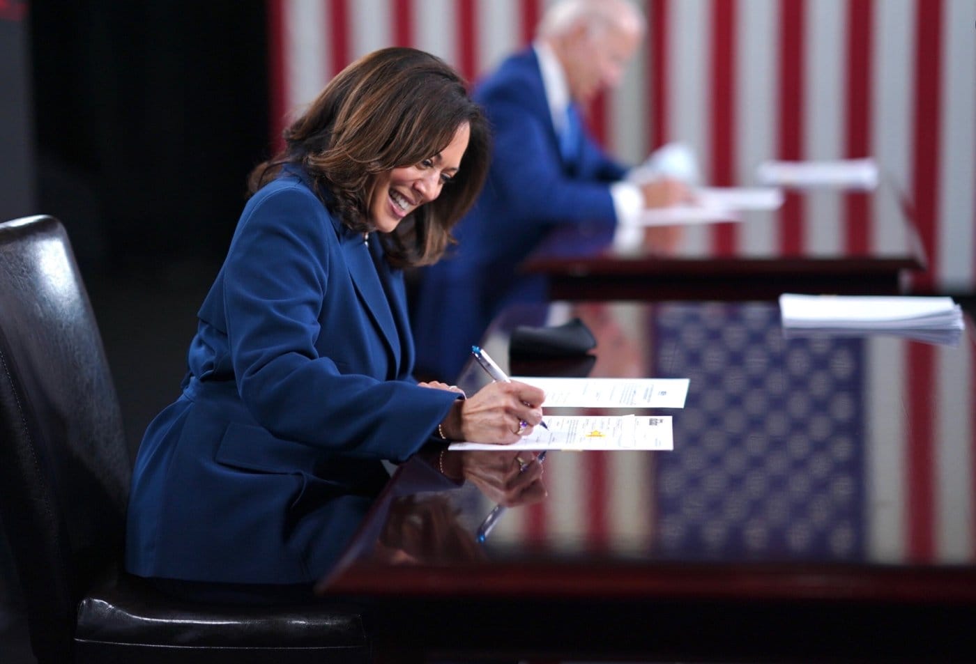 Kamala Harris and Joe Biden sign paperwork to get on the ballot