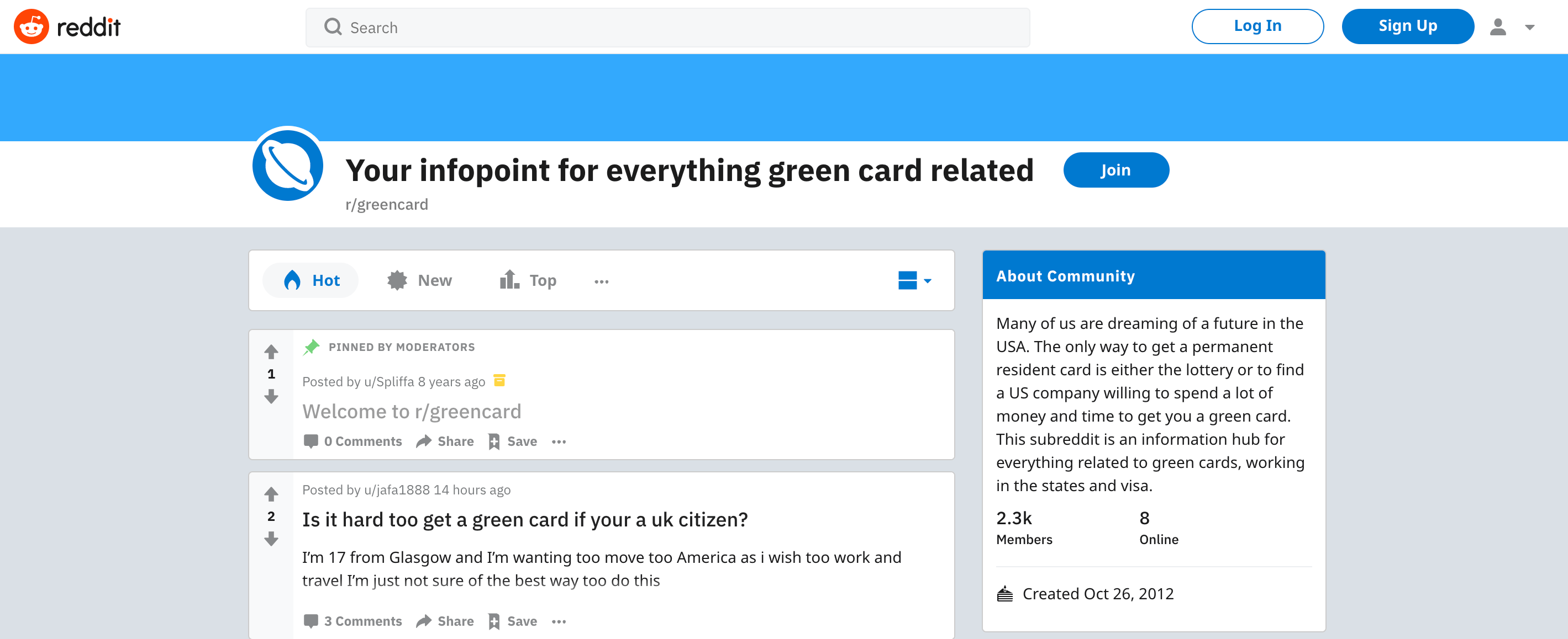 Green card questions on Reddit