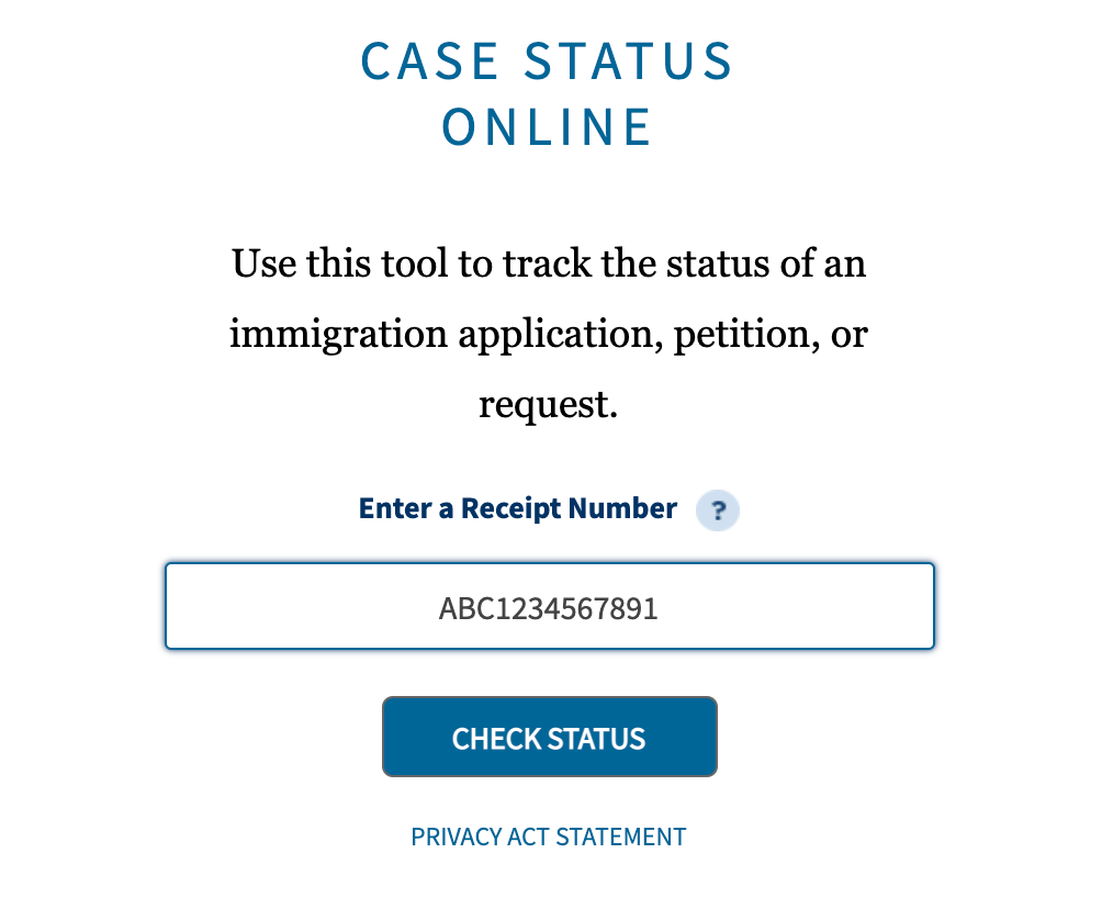 USCIS online case status tracker