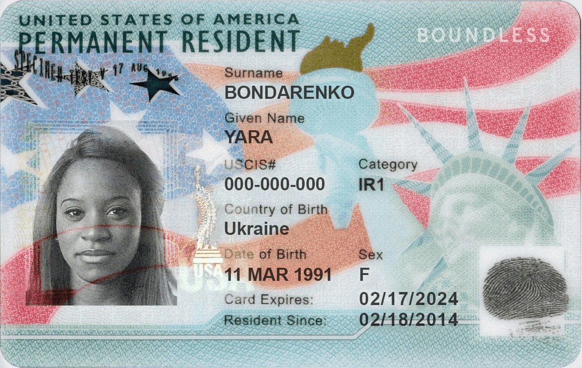 sample green card