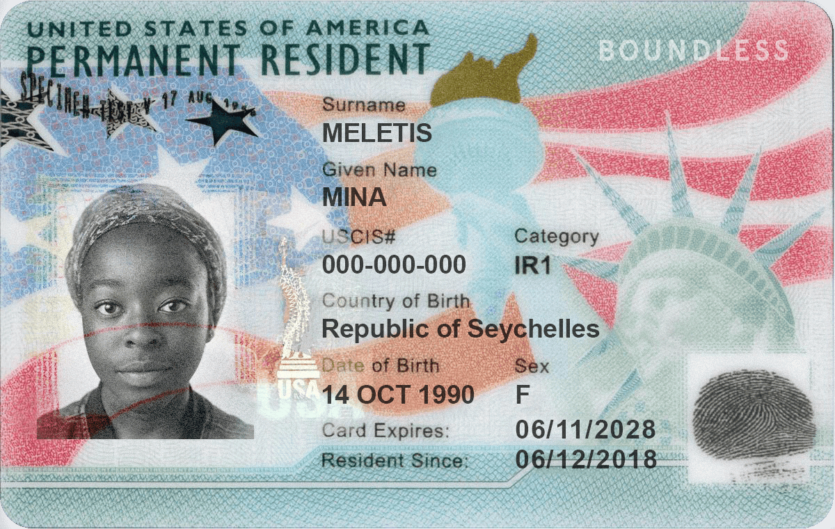 sample green card