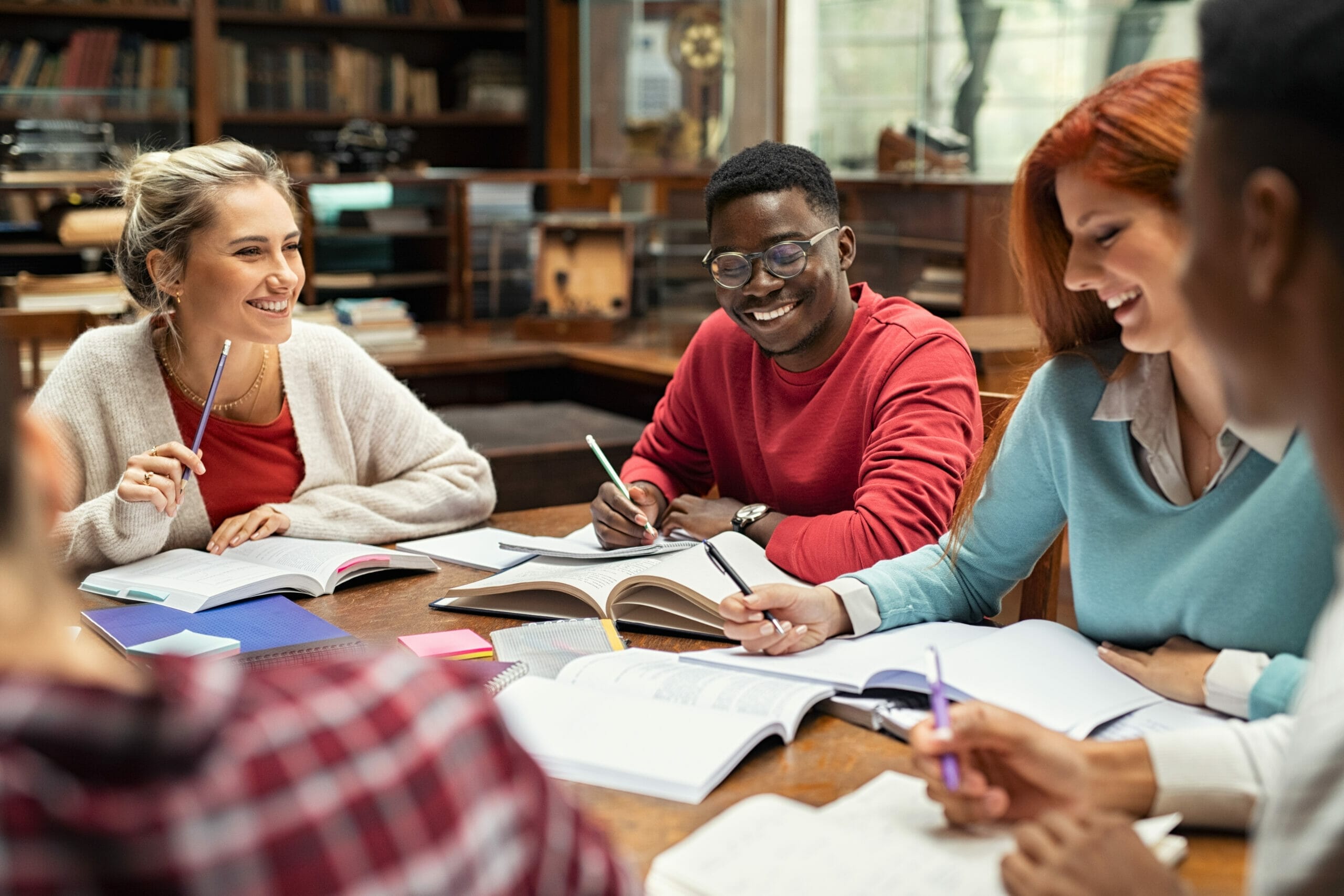 International students studying at a U.S. college