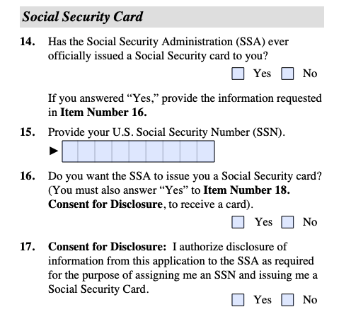 New SSN question on Form I-485