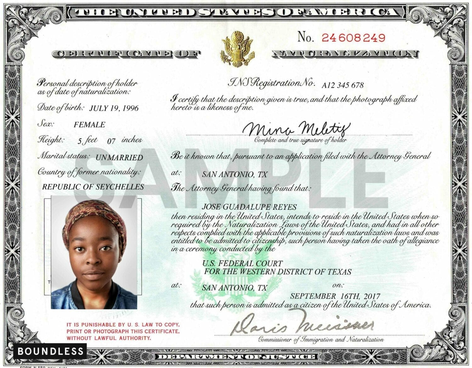 Certificate of Citizenship