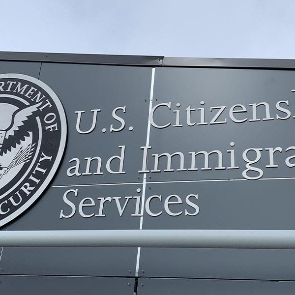 U.S. Citizenship and Immigration Services sign