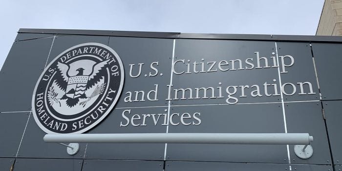 U.S. Citizenship and Immigration Services sign