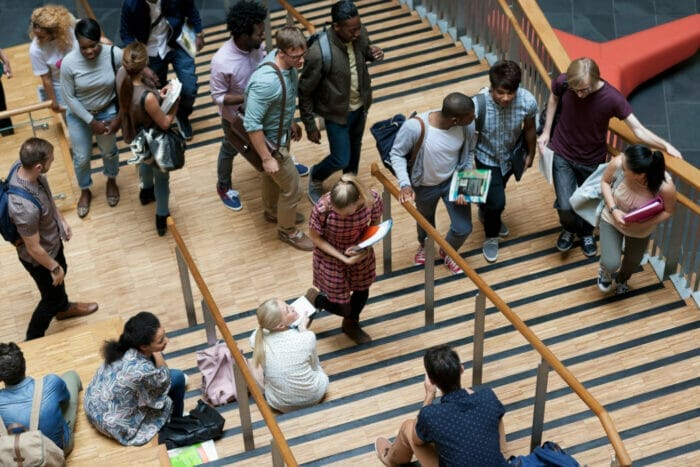 International Students on Stairs