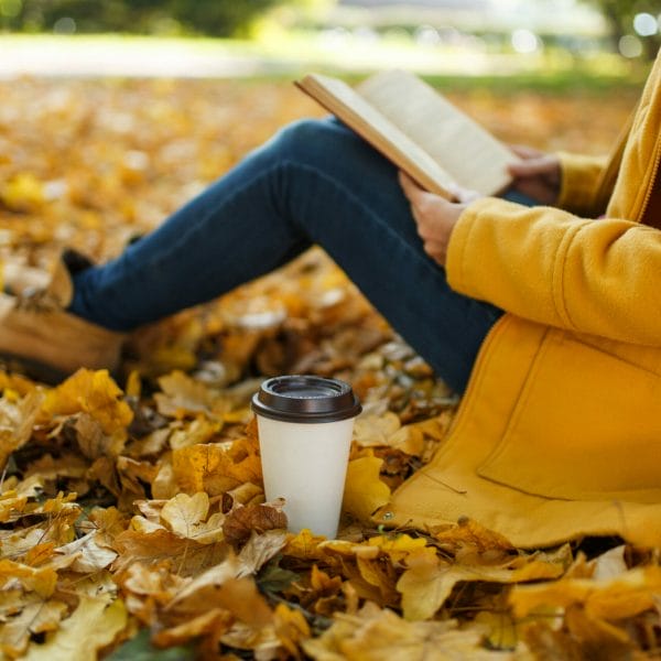 Fall reading outside