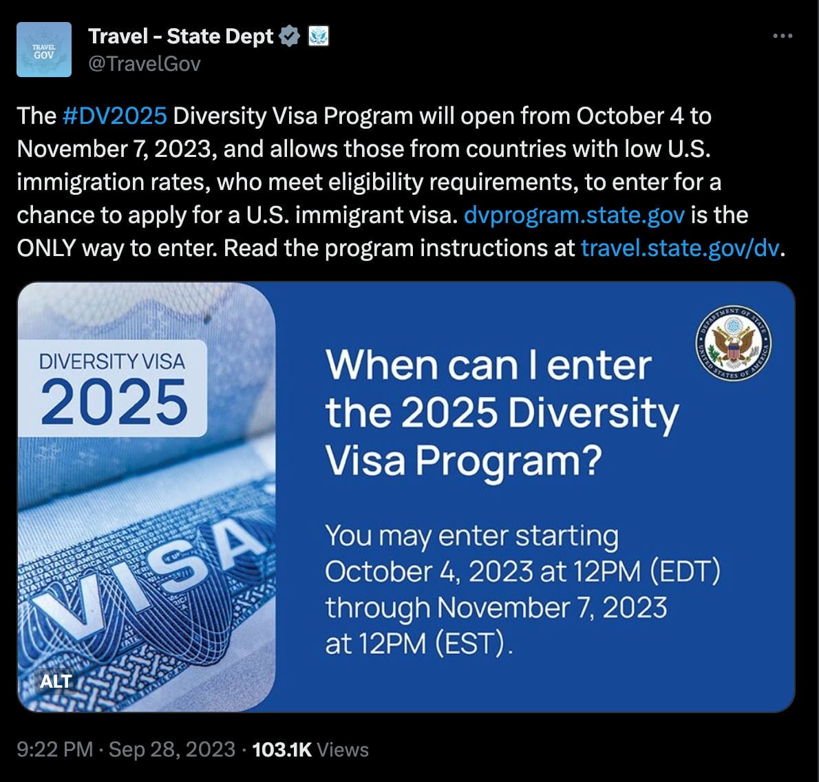 2025 Diversity Visa lottery registration opens