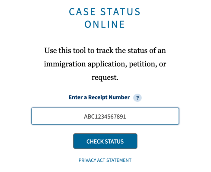 USCIS case status