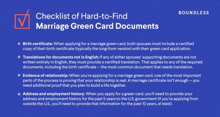 What Documents Do We Need For A Marriage Green Card?