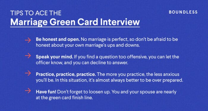 Marriage green card interview