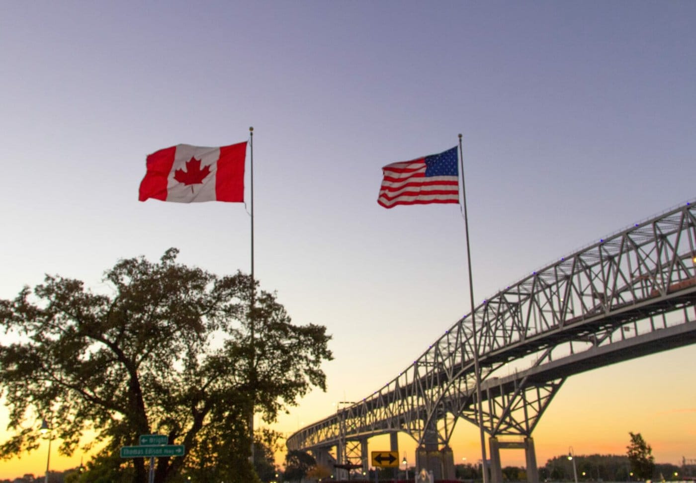 Canada and U.S. flags