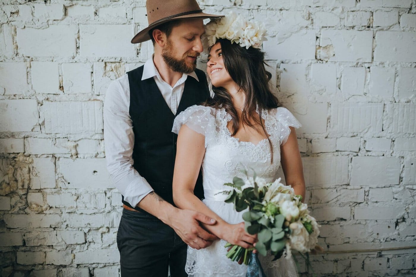 A couple has a self-solemnization wedding ceremony.