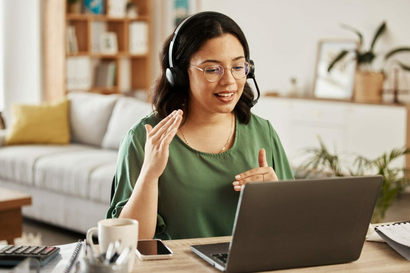 An H-1B employee talks to her boss