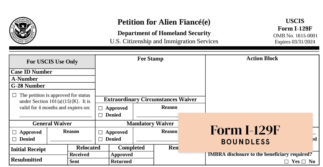 Form I 129F Explained Boundless   Form I 129F 1 