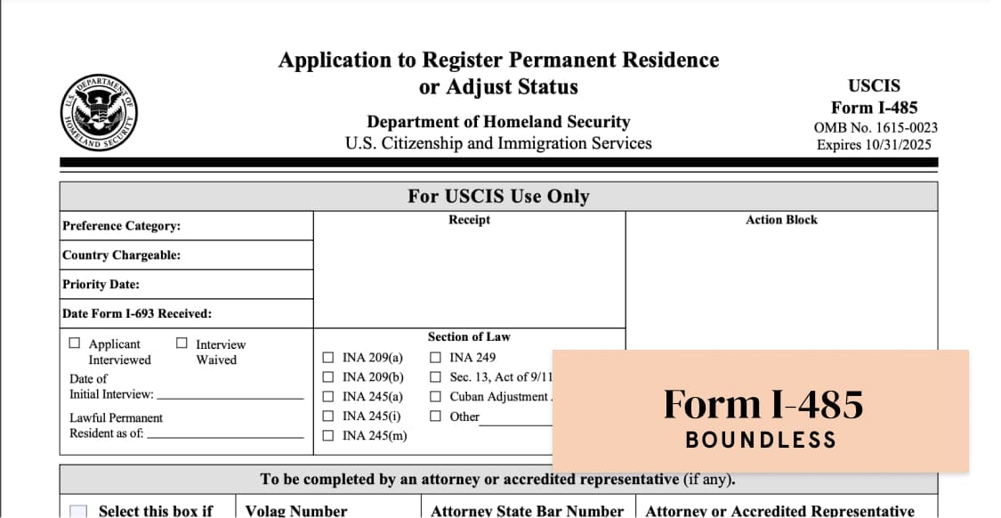 Form I-485, Application to Adjust Status - AOS Timeline and Cost